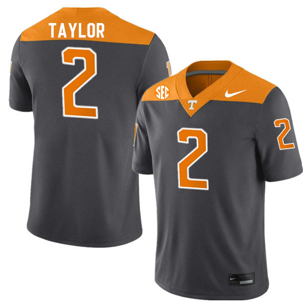 Tennessee Volunteers #2 Alontae Taylor College Football Jerseys Stitched Sale-Anthracite